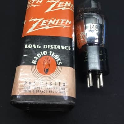 ZENITH NOS NIB # 45 TIN CAN BOX (Sealed) Amplifier VACUUM TUBE Tested 11.8739 image 2