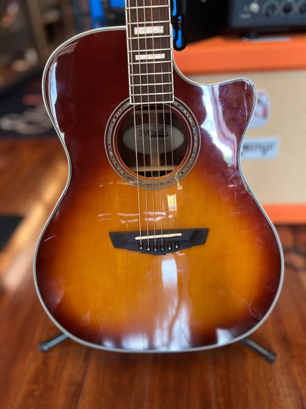 D'Angelico Premier Gramercy Grand Auditorium 2020 - Iced Tea Burst image 1