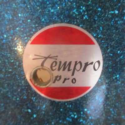 TEMPRO PRO Vintage 14 X 5 Snare Drum, Made In Japan 1960s, Blue Sparkle, 8 Lugs - Outstanding! image 2