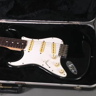 LEFTY! 1986 Vintage Fender Squier ‘62 Left Strat Guitar Fujigen E Serial Relic Mayer Black 1 Tribute 7.2 Lb HSC image 7
