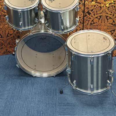 1990s Pearl Export Shell Pack in Brushed Steel – 22″,12″,13″ & 16″ image 11