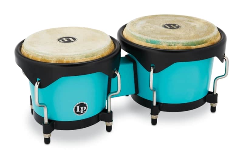 Latin Percussion LP Discovery Series 6-1/4-inch and 7-1/4-inch Bongo with FREE Carrying Bag - Sea Foam LP601D-SF-K image 1