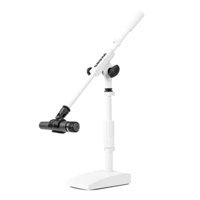 Shure by Gator Compact, Low Profile Mic Stand with Single-Section Boom, White (SH-DESKTOP2-W) image 8