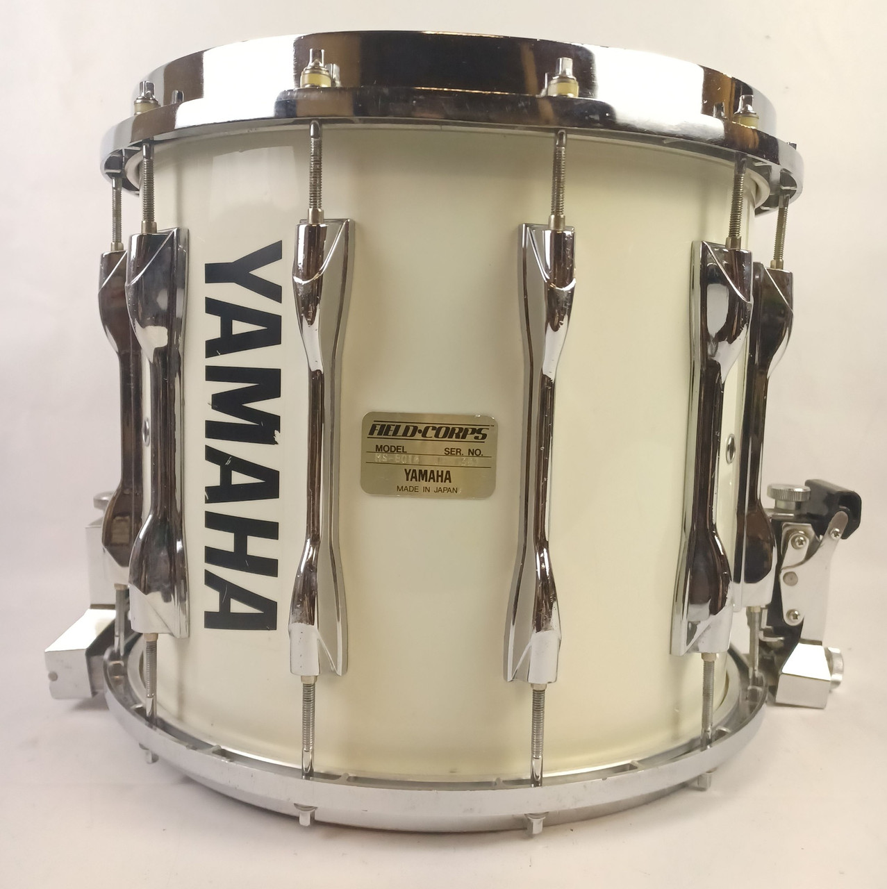 Yamaha 12x14"Field Corps MS8014 Marching Snare Drum White Japan Die-Cast Rim 80s — main photograph