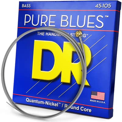 DR Strings PURE BLUES Bass Guitar Strings (PB-45), Silver image 1