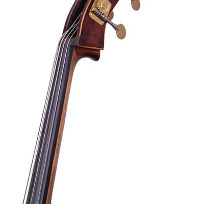 Antique Style Double Bass 3/4 with Flat Back Hand-Made in Romania #17 image 13