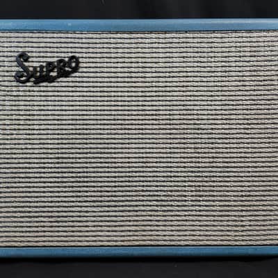 Vintage 1963-64 Supro/Valco 1616T Coronado JR Combo Amp Trojan Tremolo, Midnight Blue Rhino Hide Tolex/White Piping image 2