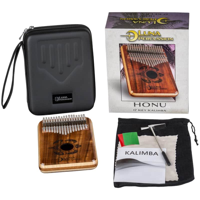 Luna Honu Koa 17 Key Kalimba Key of C LPK HONU 17C with case image 1