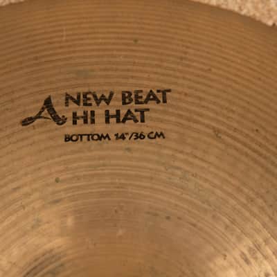 1990s Zildjian A 14" New Beat Hi Hat Bottom Cymbal 1438g image 3