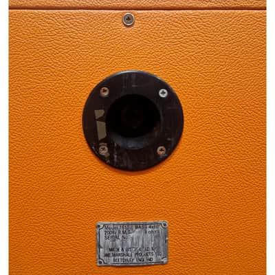 Marshall Bass Series 800 1513 4X10 Bass Cabinet - Rare Orange Tolex Edition Bass Cabinet - Rare Edition - Good image 6