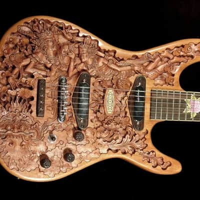 Blueberry Handmade Electric Guitar Hindu Motif with Seymour Duncan Pickups image 2