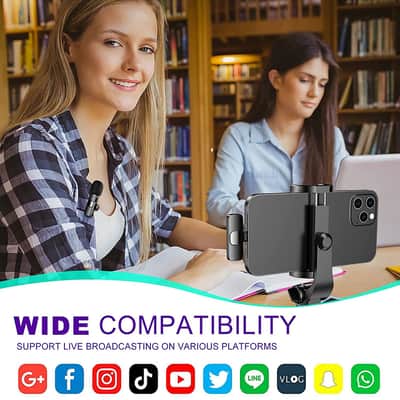 Wireless Lavalier Microphone Portable Audio Video Recording Mini Mic for iPhone Android Live Broadcast Gaming Phone Microfonoe image 5