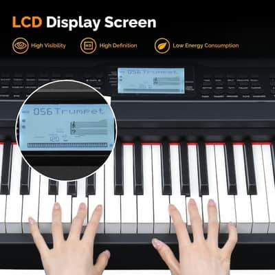 Glarry 88-Key Home Fully Weighted Hammer-action Keybed Digital Piano - Black image 3