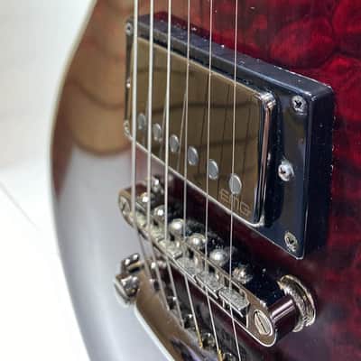 ESP LTD EC-401 QM 2017 - 2019 - See Thru Black Cherry With EMG 57/66 image 3