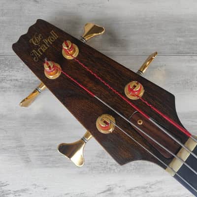 1989 Aria Pro II SB-1200 LH Left Handed Neckthrough Bass (Natural Walnut) image 6