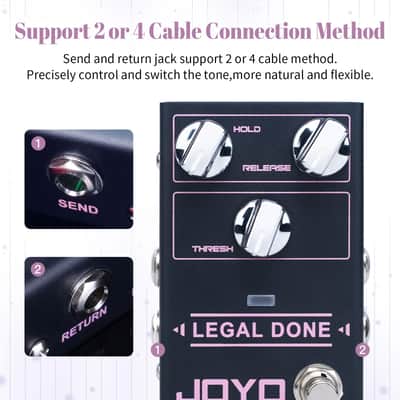 Joyo R-23 LEGAL DONE Noise Gate Pedal Noise Suppressor Guitar Pedal Noise Killer and Reduction Hum for Electric Guitar 4 Cable Method image 3