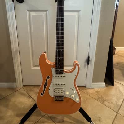 Partscaster Thinline S-Style - Shell Pink (Fender Semi-hollow) image 1