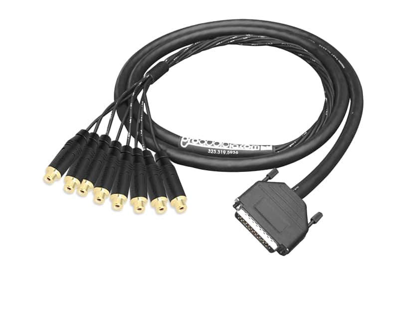 Analog DB25 to RCA-Female Snake Cable | Made from Mogami 2932 & Amphenol Gold Connectors | Standard Finish | 25 Feet image 1