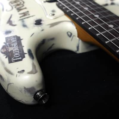 Custom Painted and Upgraded Fender Squier Standard (LH) Strat - Aged and Relic'ed With Graphics image 14