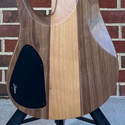 Fodera Imperial Elite, Chestnut Burl Top, Walnut Body, Alder Tone Block, Flamed Ebony Fretboard, Flamed Ebony Ramp, Chestnut Dot Inlays, Fodera/Duncan Dual Coil Pickups, Hardshell Case image 8