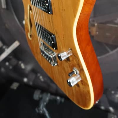 IYV Semi-Hollow Single-Cut Electric Guitar – Natural Finish image 6