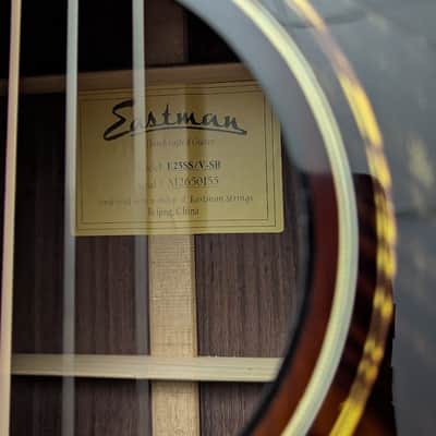 Eastman E25SS/V-SB Sloped Dread Acoustic, w/Vintage-distressed finish, case, setup, & shipping image 3