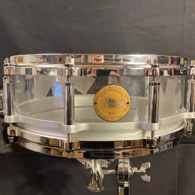 Chad Smith's Pearl 14x5" Custom Red Hot Chili Peppers Logo, 2011 World Tour Snare Drum. Clear Acrylic, With SIGNED HEAD! image 5
