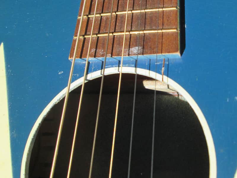 Vintage '50s Stella Harmony Blue Sundale Deco Parlor Guitar for