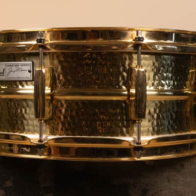 Pearl 5.5x14 Jimmy DeGrasso Signature Hammered Brass Snare Drum image 2