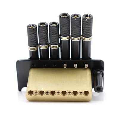 Fanned Frets 6 String Headless Guitar Bridge Tremolo Set, Black image 2