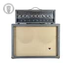 1960s Silvertone 1484 Amplifier Head and 2x12 Cab Gray Tolex w/Foot Switch