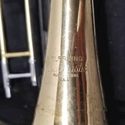 Blessing Scholastic Tenor Trombone, Case & Mouthpiece. Made in USA. Good. image 6