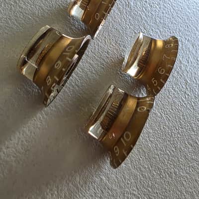BEAUTIFUL Vintage 60’s 70’s Gold Reflector Knobs Set Les Paul SG Gibson ES Volume Tone image 15