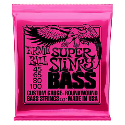 Super Slinky Nickel Wound Electric Bass String Set 45-100 Set Gauge 45 65 80 100 Hi-C Steel Hex-Core image 1