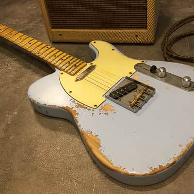 USA Relic Tele Style Electric Guitar Road Worn Blue by Nate's Relic Guitars image 5