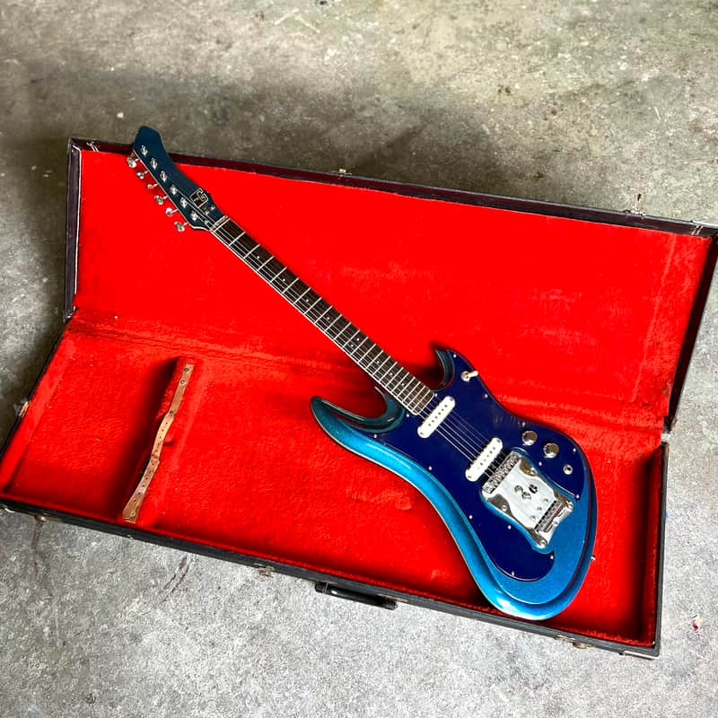 Guyatone Sharp 5 1970 - Electric blue sparkle original vintage MIJ Japan bizarre LG-350t MOT image 1
