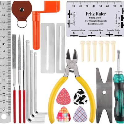 IOppwin Guitar Repairing Tool Kit(26PCS) Wire Plier,String Organizer,Fingerboard Protector,Hex Wrenc image 2