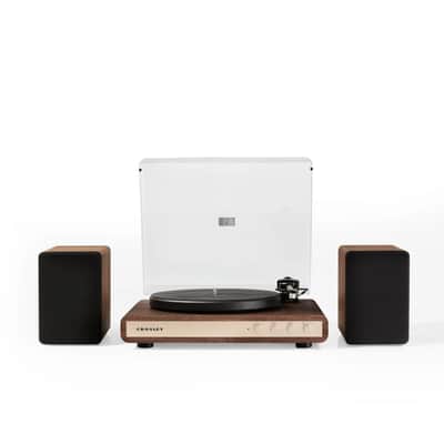 Crosley C65  Record Player with speakers system Belt-Drive 2-Speed  Turntable Record Walnut and Gold- NEW image 17