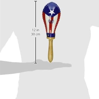 LP Salsa Rawhide Maracas Puerto Rico Flag, Pair image 2