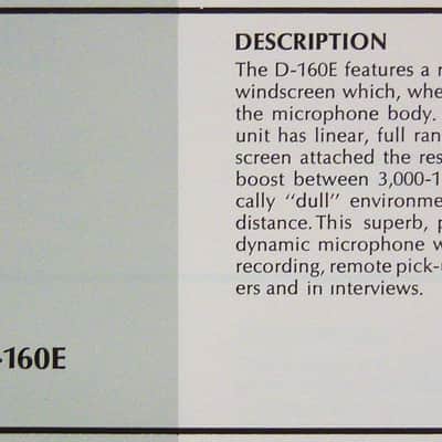 Vintage RARE AKG D160E1 / D160E Omni-directional Dynamic Microphone Low Z w accessories Electro Voice 635A image 2