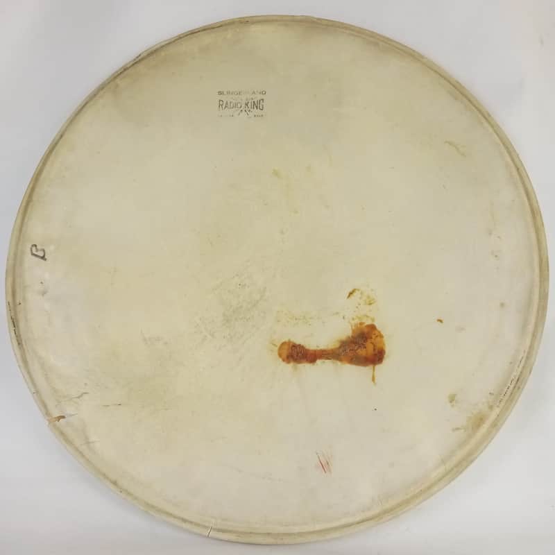 Slingerland 18"Floor Tom/Bass Drum Calf Skin Head Radio King Vintage 40s-50s USA image 1