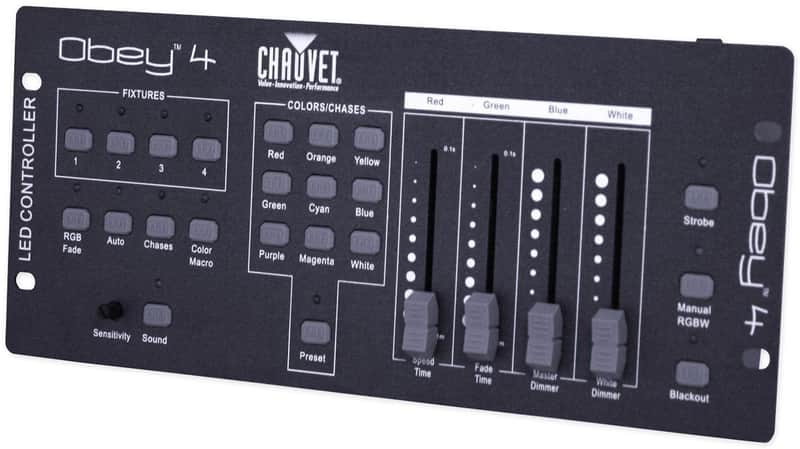 Chauvet Obey 4 Compact DMX-512 LED Wash Light Controller w/3 or 4 Channel Mode image 1