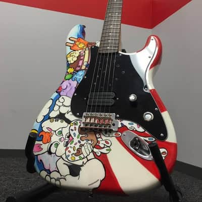 Strat Body with Dimarzio X2N Humbucker. Custom Finish and artwork. With Hardcase image 2