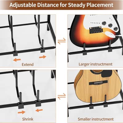 3-Tier Guitar Stand for Acoustic, Electric Guitar, Bass, Ukulele Cabinet image 5