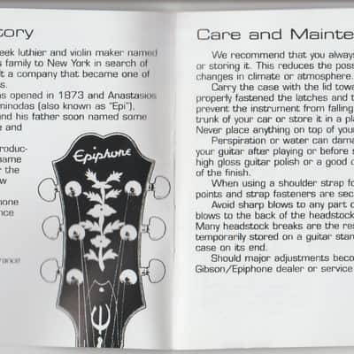 Epiphone Owners Manual image 2