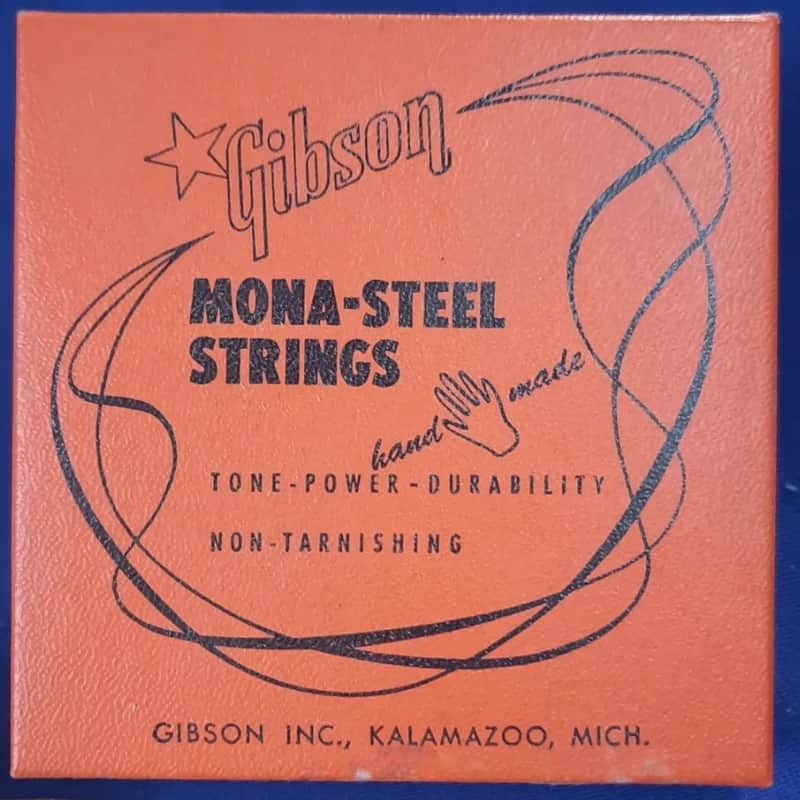 Vtg 5 Gibson 2 or B String Mona-Steel Guitar strings & Box 1950's NOS image 1