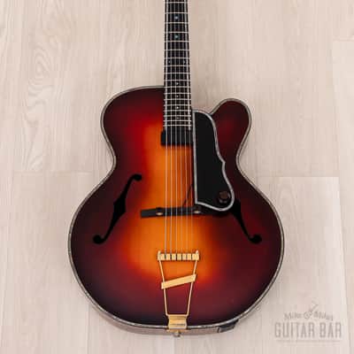 Harvey Leach Cutaway Archtop 17" Carved Acoustic Electric Guitar Sunburst w/ Benedetto, Case image 2