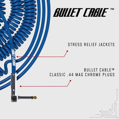 Bullet Cable 10/20 Blue Straight Coil Cable (30ft) image 2