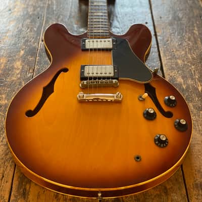 Greco Vintage Japanese SA-550R Semi-Acoustic 1980 Sunburst with fitted Leatherette Case image 2