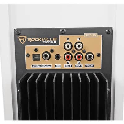 Rockville TM150W White Powered Home Theater Tower Speakers 10" Sub / Blueooth / USB image 6